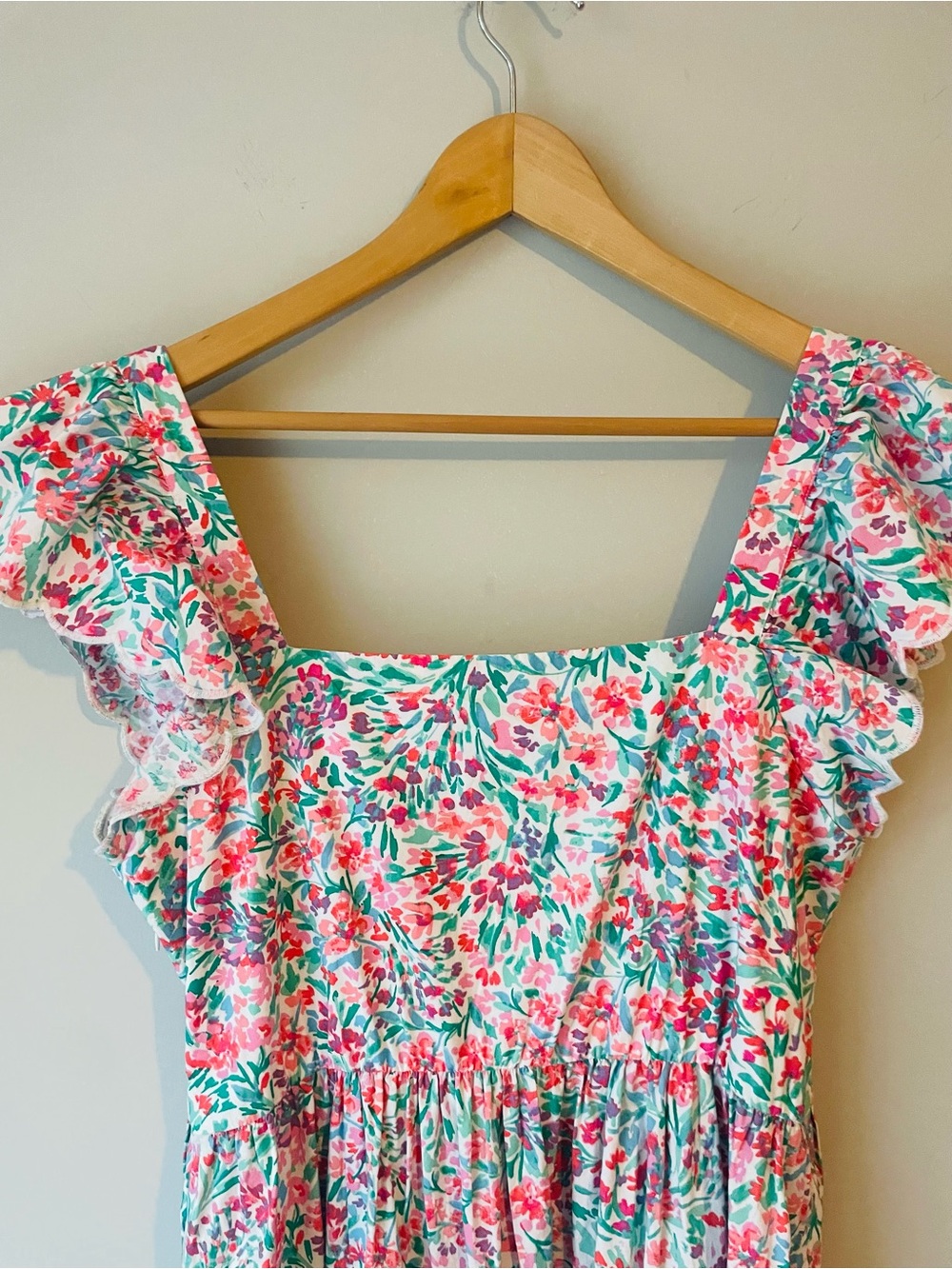 J. Crew Floral Flutter Sleeve Midi Dress - Picture 5 of 9